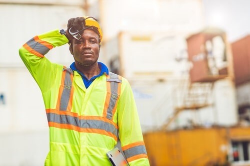 construction worker in hot conditions